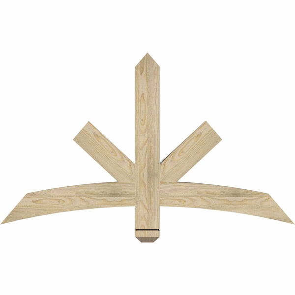 Ekena Millwork Alberta Rough Sawn Timber Gable Bracket, Douglas Fir, 48"W x 28"H x 4"D x 4"F, 14/12 Pitch GBW048X28X0404ALB00RDF - main